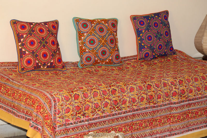 Pure Cotton Hand Embroidered Kutchi Cushion Covers